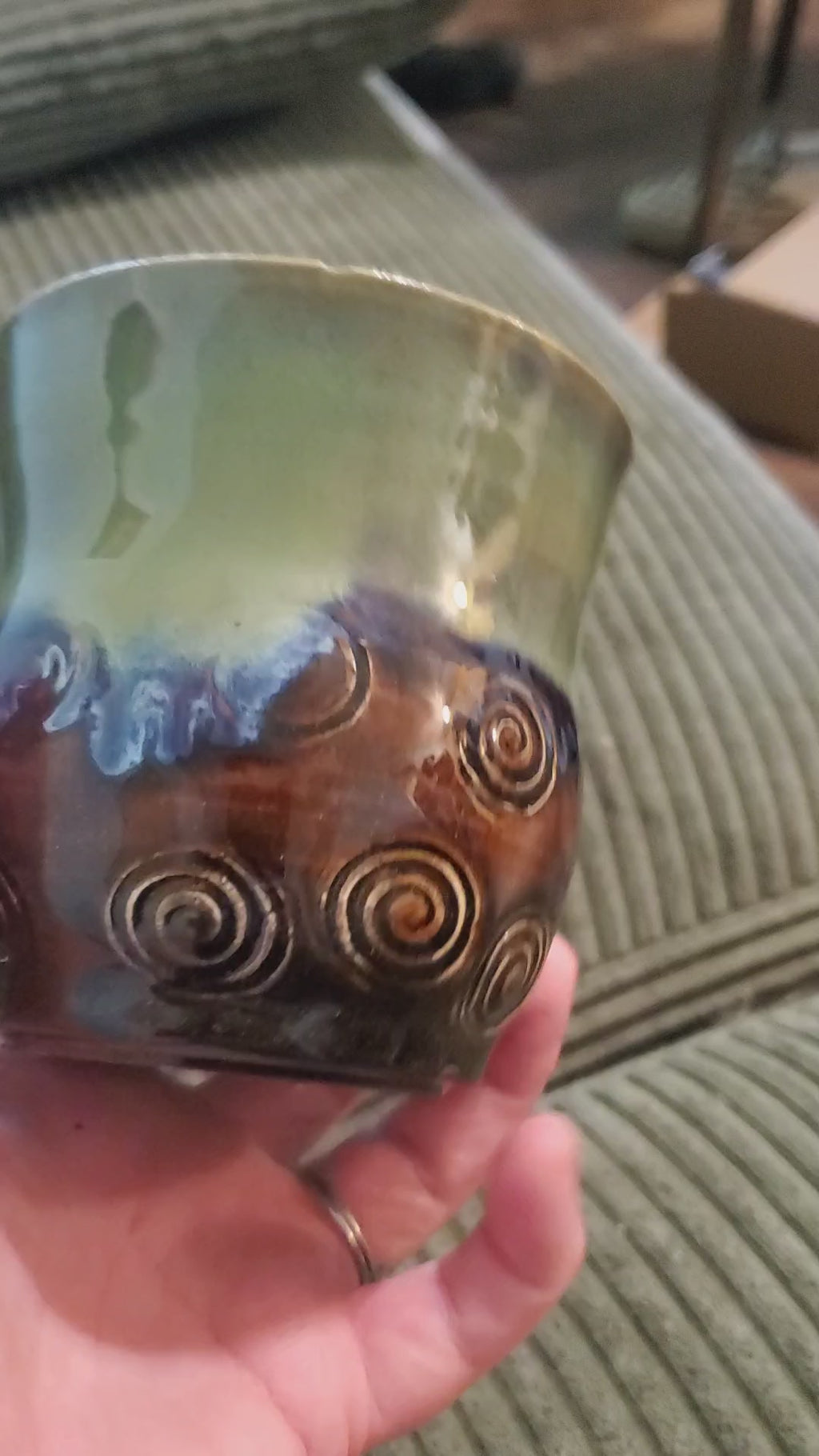 Green and Brown Mug, Medium (Minor Imperfection)