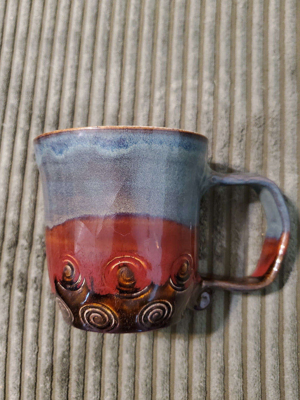 Blue, Red, and Brown Mug, Medium (Minor Imperfection)