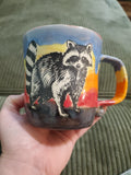 Sunset Raccoon Mug, Medium