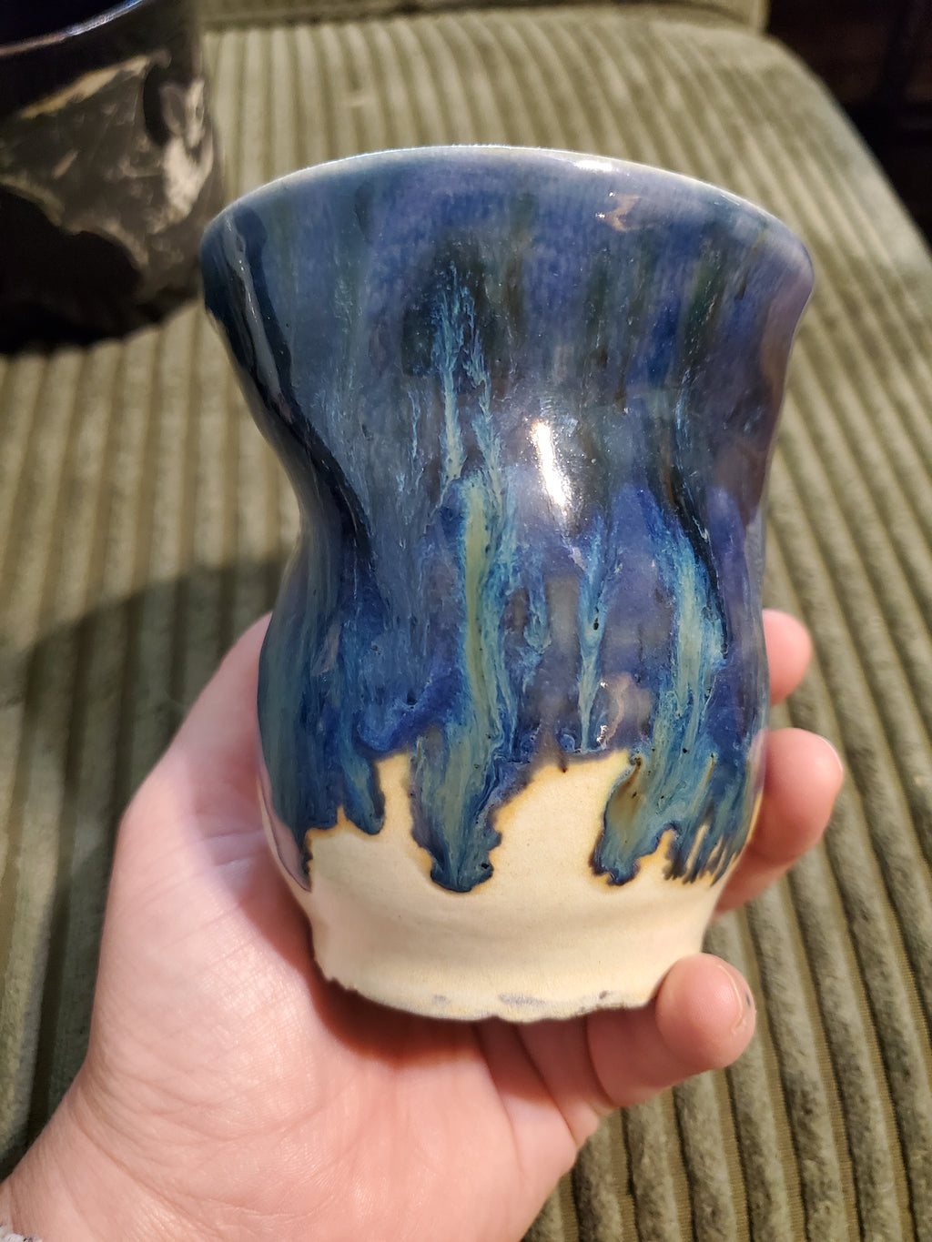 Large Blue Green Drip Tumbler