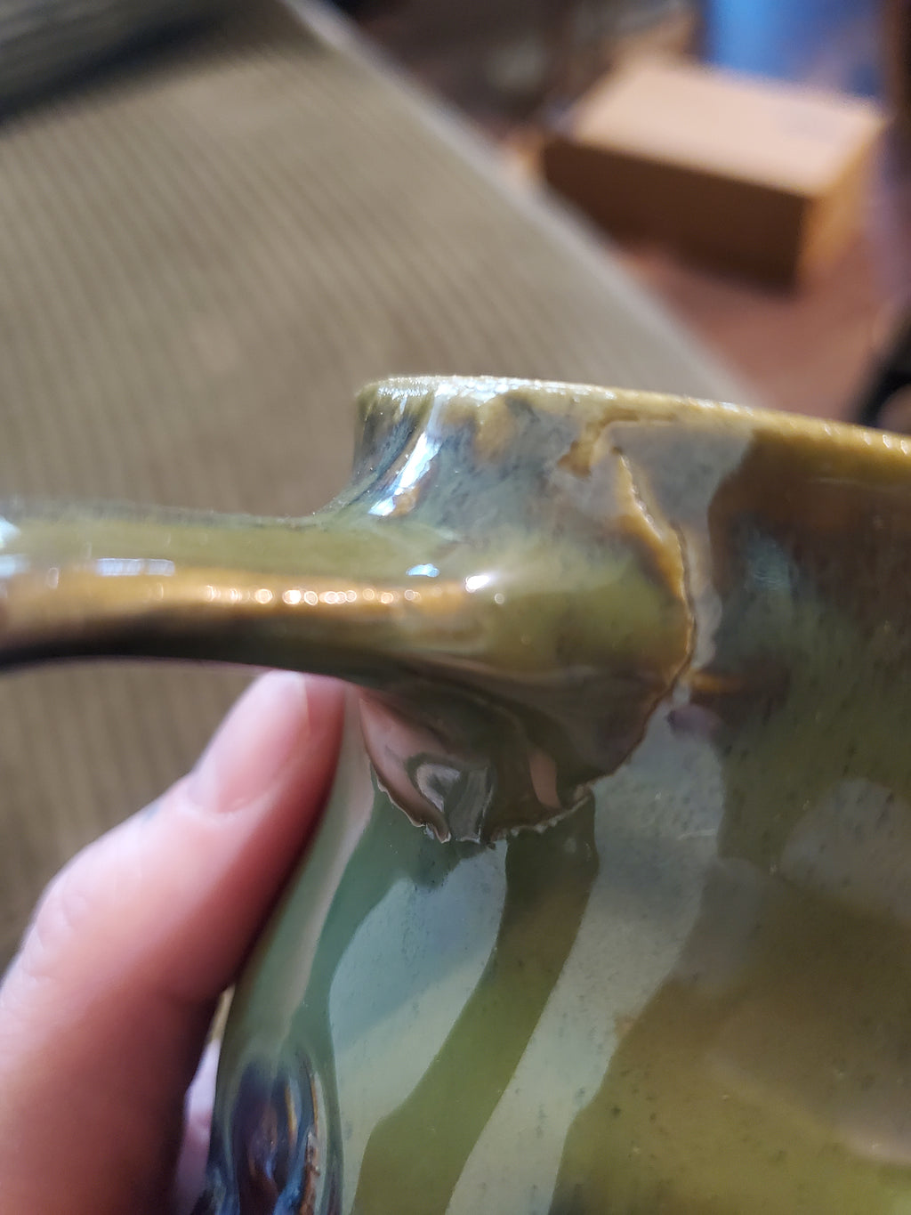 Green and Brown Mug, Medium (Minor Imperfection)