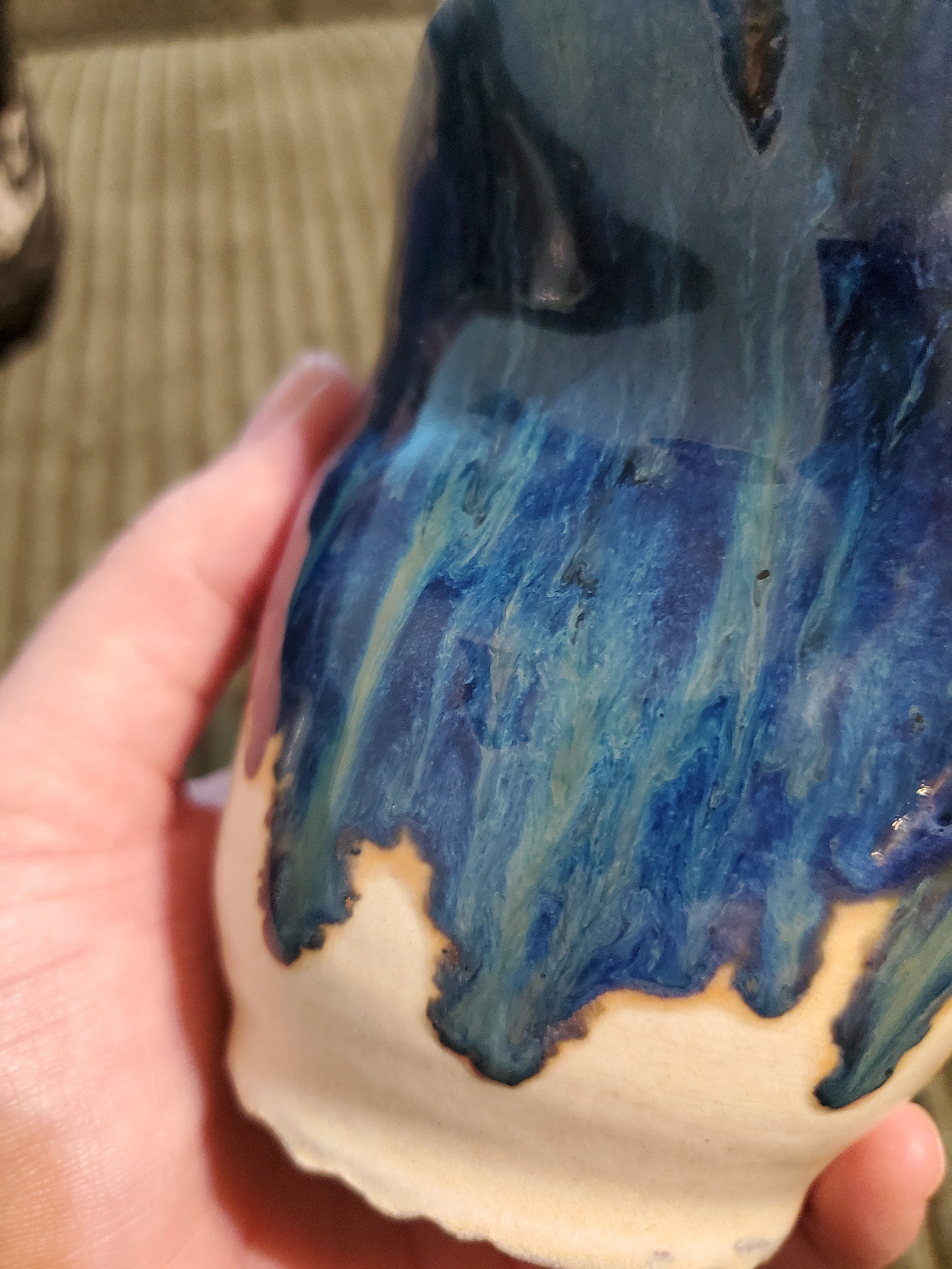 Large Blue Green Drip Tumbler