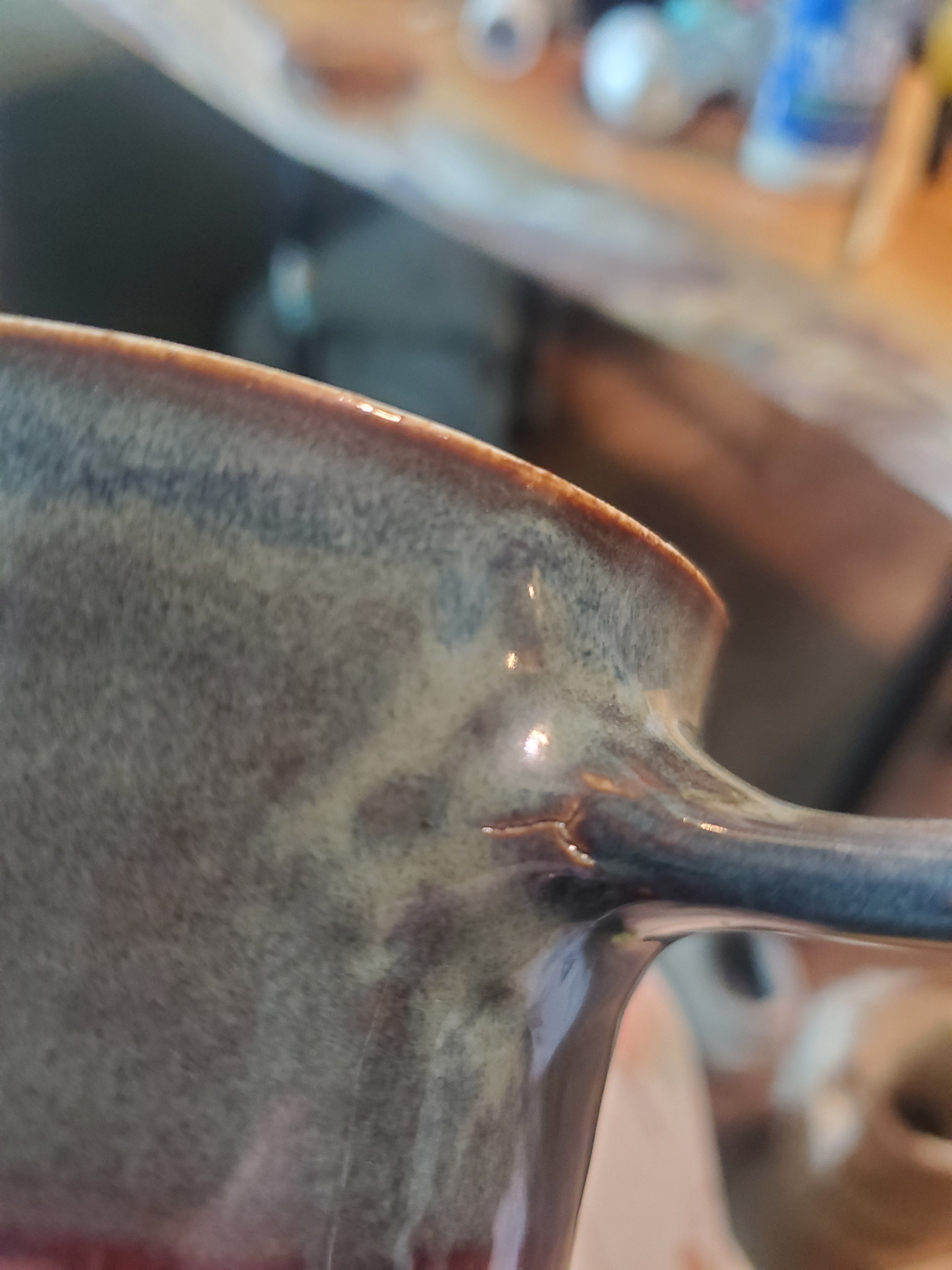 Blue, Red, and Brown Mug, Medium (Minor Imperfection)